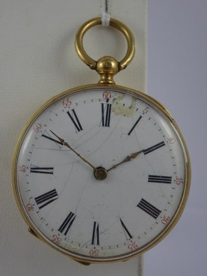 Montre de gousset en or jaune (750). Revers...