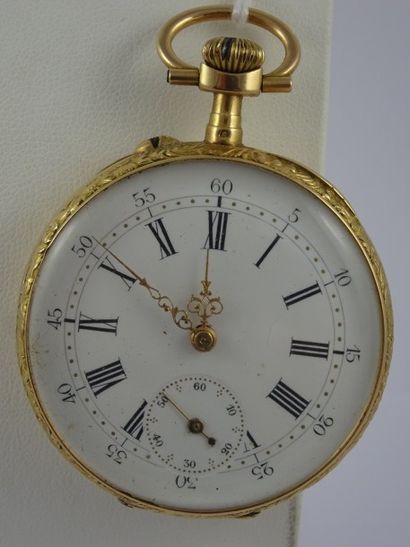 

Montre de gousset en or jaune (750). Revers...