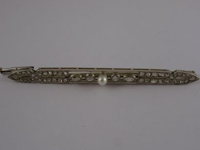 Broche-barrette en or gris (750) et platine...
