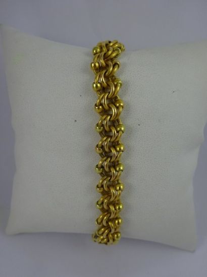 Bracelet en or jaune (750) à maille fantaisie....