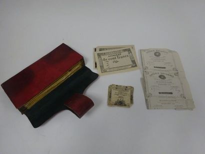 Portefeuille en cuir rouge du XVIIIème siècle...