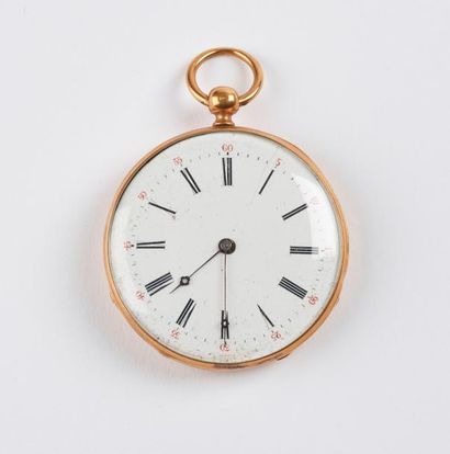 Montre de gousset en or jaune (750).

Cadran...