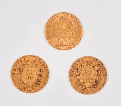 FRANCE

Trois pièces de 10 fr or.

1856 Paris...