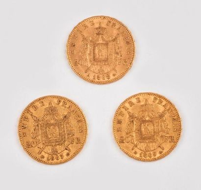 FRANCE

Trois pièces de 20 Fr or Napoléon...