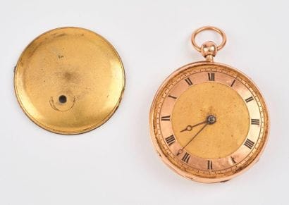 Montre de gousset en or jaune (750) à sonnerie.

Cadran...