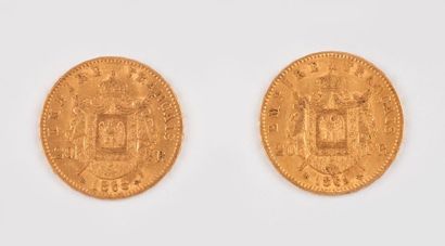 FRANCE

Deux pièces de 20 Fr or Napoléon...