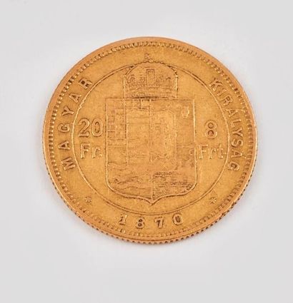 HONGRIE

Pièce de 20 Fr or ou 8 Florint François-Joseph...