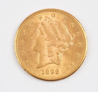 ETATS-UNIS

Pièce de 20 Dollars or.

1892.

Poids...
