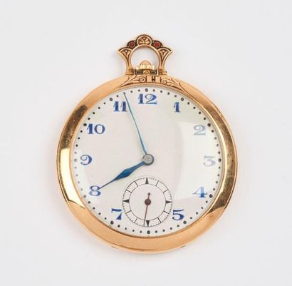 Montre de gousset en or jaune (750).

Cadran...
