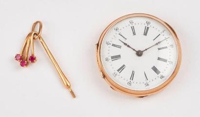 Débris d'or jaune (750) :

- montre de col.

Cache-poussière...