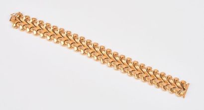 Bracelet ruban en or jaune (750) à maillon...
