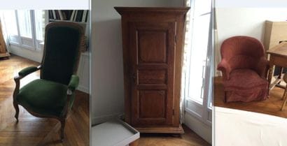 Fauteuil en bois mouluré à haut dossier,...
