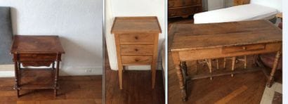 Table travailleuse en bois et bois de placage,...