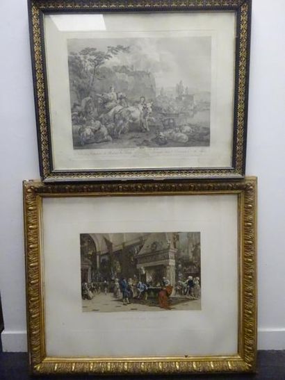 Deux estampes encadrées :

- 
