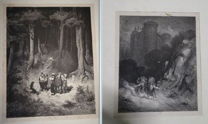 Deux gravures en noir :

- Personnages dans...