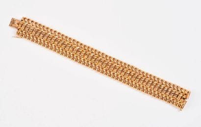 Bracelet ruban en or jaune (750) à maille...