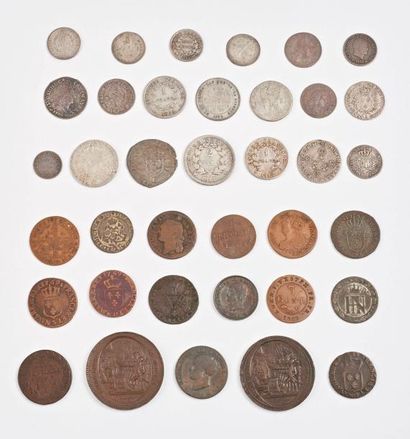 Petit lot de pièces en argent du XVIème au...