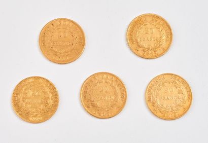 Premier Empire

Cinq pièces de 20 Francs...