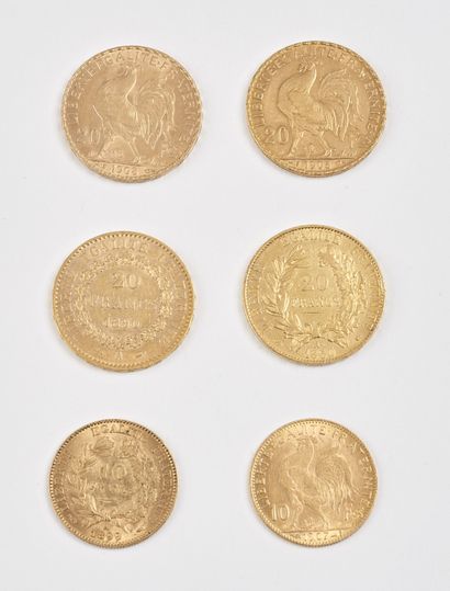 Six pièces en or :

IIème République.

-...