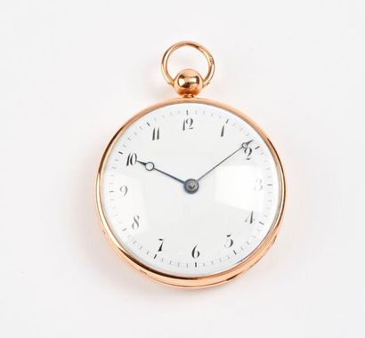 Montre de gousset en or jaune (750). 

Cadran...
