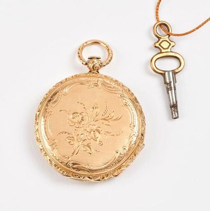 Montre de poche de dame en or jaune (750)....