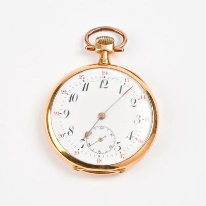 Montre de gousset en or jaune (750). 

Cadran...
