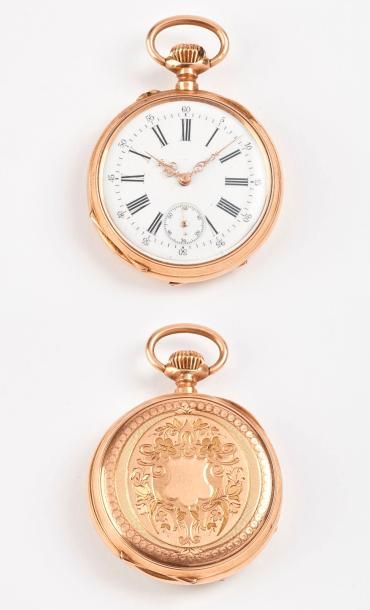 Montre de gousset en or jaune (750).

Cadran...