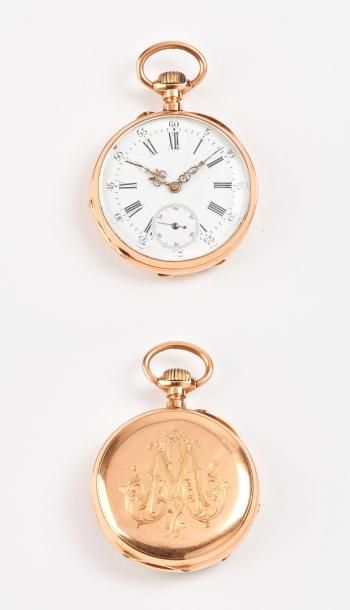 Montre de gousset en or jaune (750).

Cadran...