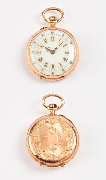 Montre de col en or jaune (750).

Cadran...