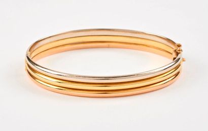 Bracelet triple joncs - jumelés - ouvrant...