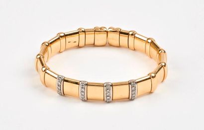 Bracelet jonc semi rigide en or jaune (750)...