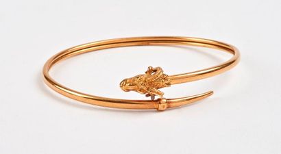 Bracelet jonc ouvert en or jaune (750) à...