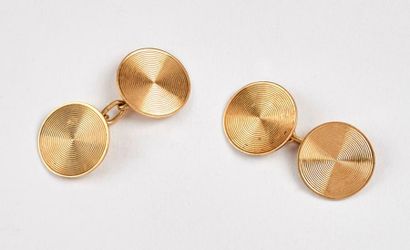 Paire de boutons de manchettes en or jaune...