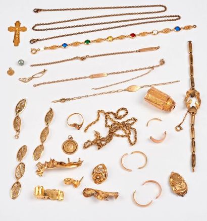 Lot de débris de bijoux et soins dentaires...