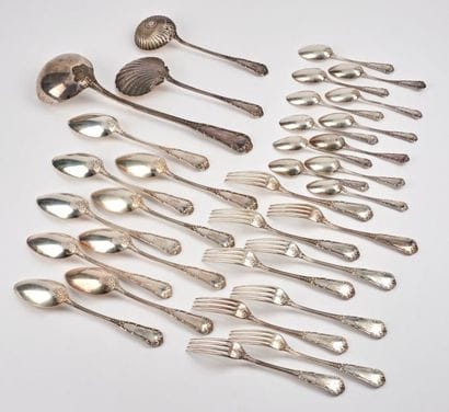 Partie de ménagère en argent (950), modèle...