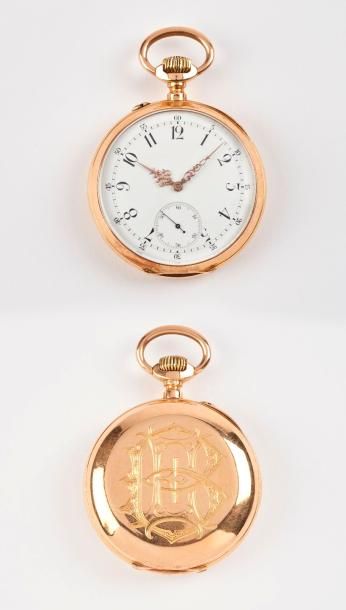 Montre de gousset en or jaune (750).

Cadran...