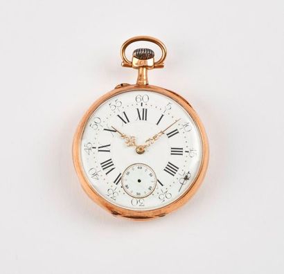 Montre de gousset en or jaune (750). 

Cadran...