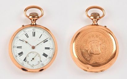 Montre de gousset en or jaune (750).

Boîtier...