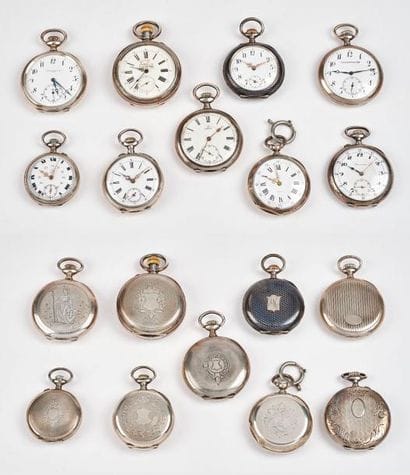 Huit montres de gousset et un régulateur...