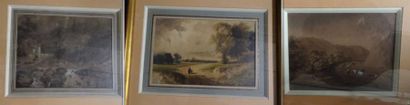 Ecole du XIXème siècle

Trois gouaches encadrées.

-...