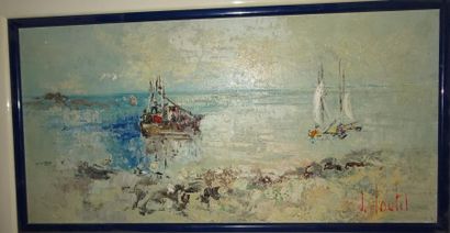 J. POUTET


Voilier et vapeur.

Huile sur...