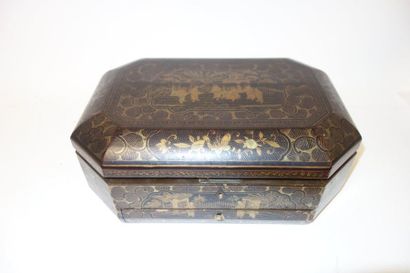 CANTON


Coffret en bois laqué et or à décor...