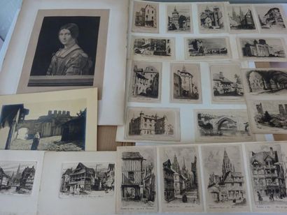 Lot de gravures, dont La Belle Ferronière...