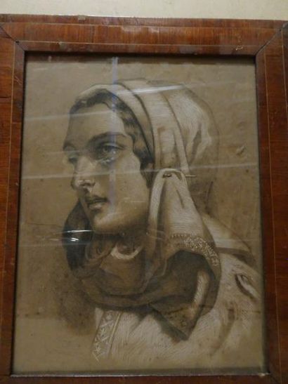 Portrait de femme.

Dessin.

40 x 31 cm.