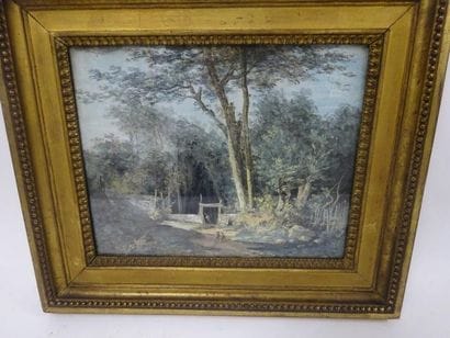 Ecole du XVIIIème siècle. 

Cabane en orée...