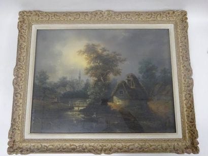 Ecole du XIXème siècle

Vue de village par...