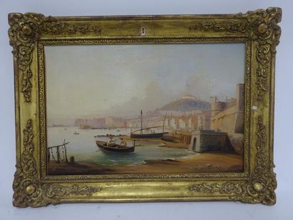 Ecole du XIXème siècle 

Port fortifié méditerranéen,...
