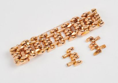 Bracelet ruban en or jaune (750) à maillons...