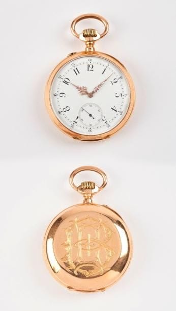 Montre de gousset en or jaune (750).

Cadran...