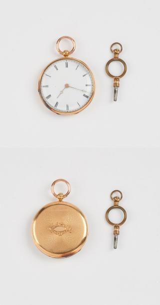 Montre de poche en or jaune (750), le couvercle...